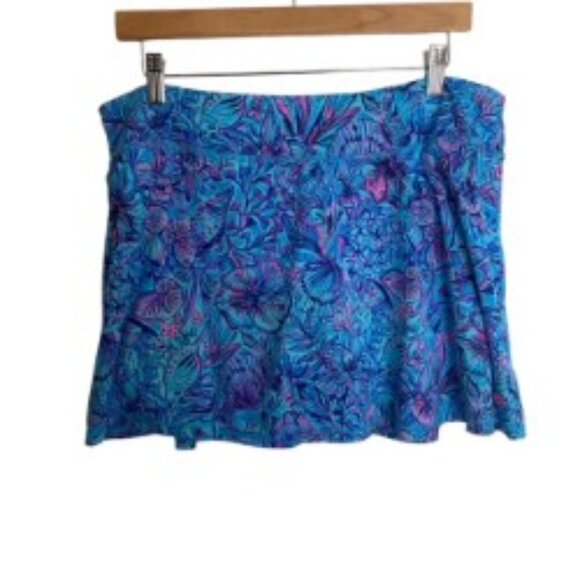 Lilly Pulitzer Luxletic Breakwater Blue Shells N Bells Aila Skort XLarge - Picture 4 of 6